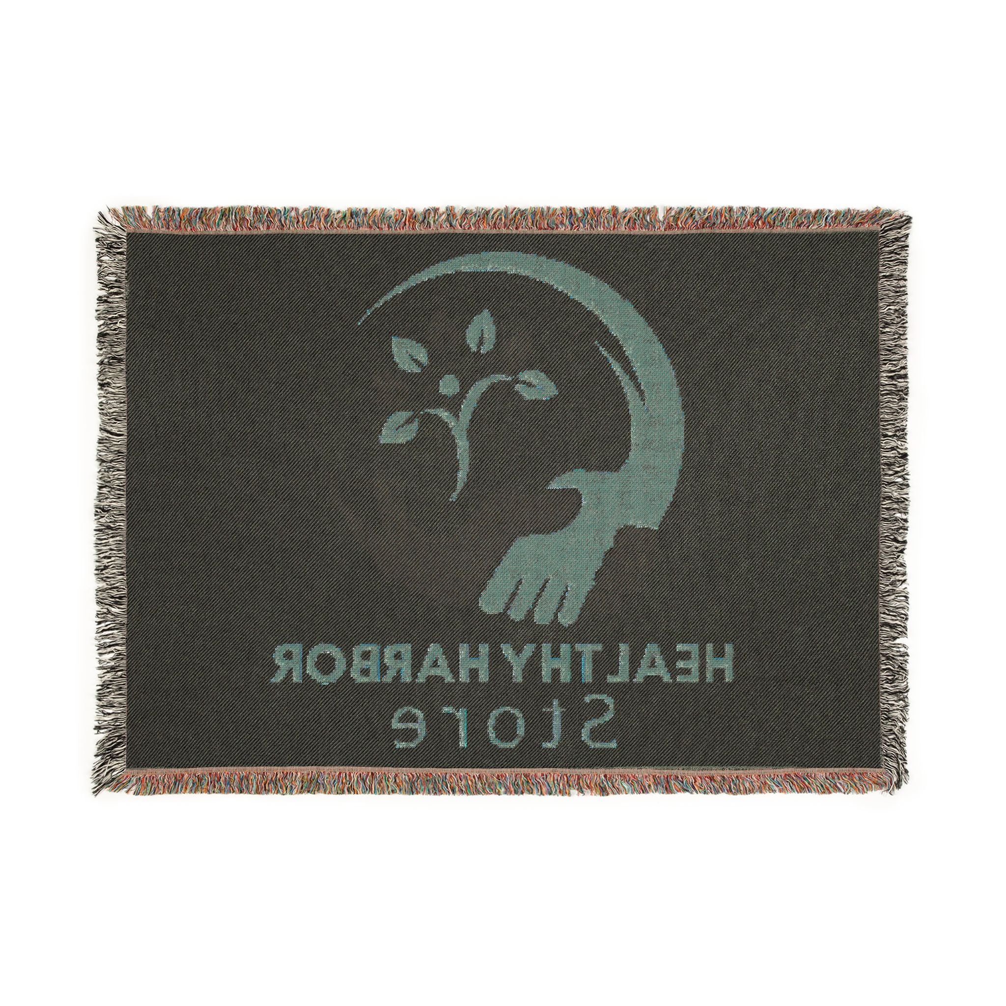 Woven Blanket — Custom Logo Tapestry Throw (Healthy Harbor Store)