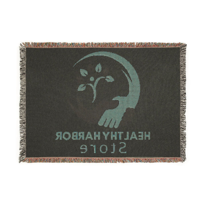 Woven Blanket — Custom Logo Tapestry Throw (Healthy Harbor Store)