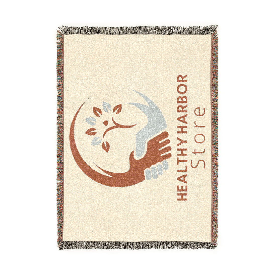 Woven Blanket — Custom Logo Tapestry Throw (Healthy Harbor Store)