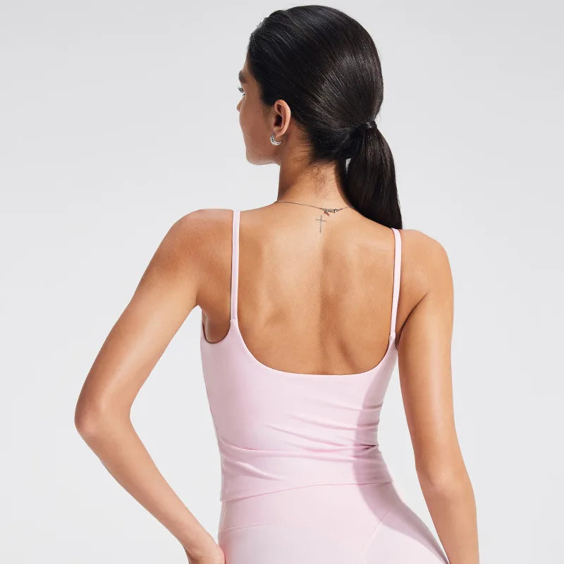 NCLAGEN Women's Gym Tank Top with Built-In Bra