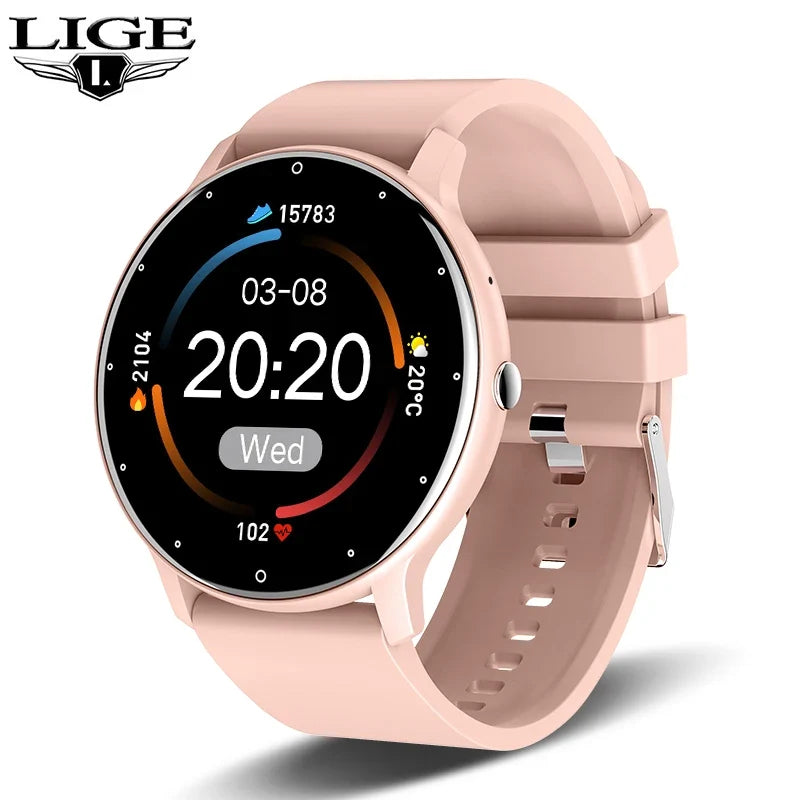 LIGE Smart Watch Women Men Full Touch Screen Bluetooth 5.2 Call Waterproof Watches Sports Fitness Tracker Factory IP67 ZL02 New
