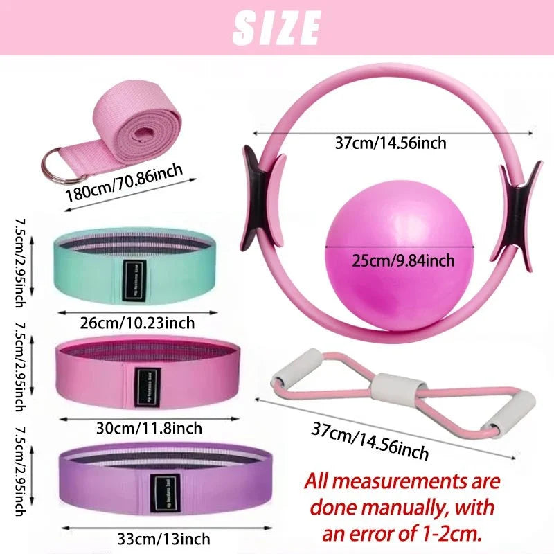 Pilates Ball & Ring Set – 7-Piece Core Kit