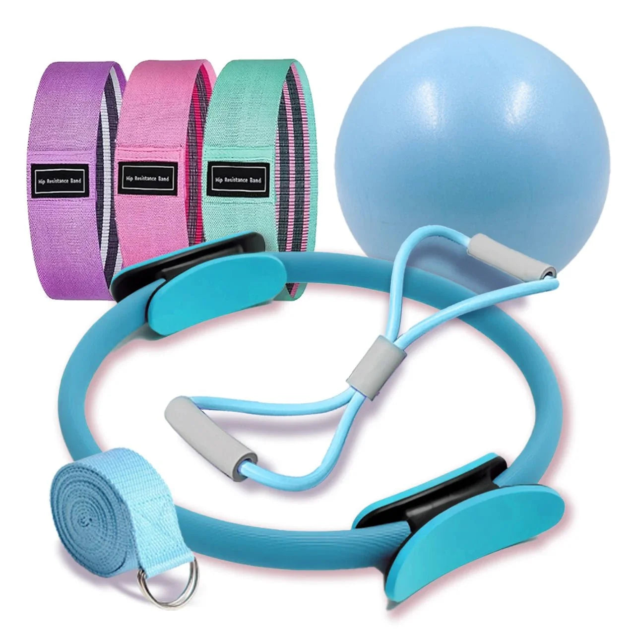 Pilates Ball & Ring Set – 7-Piece Core Kit